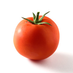 Fresh tomato isolated on white background.