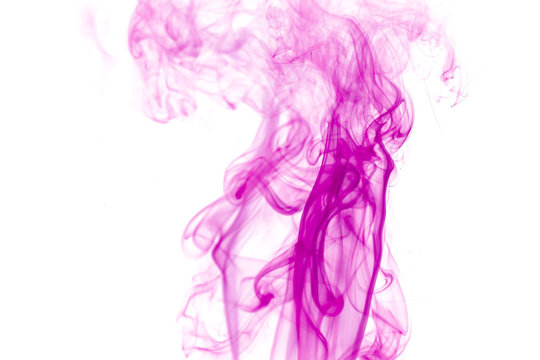 Purple smoke on white background