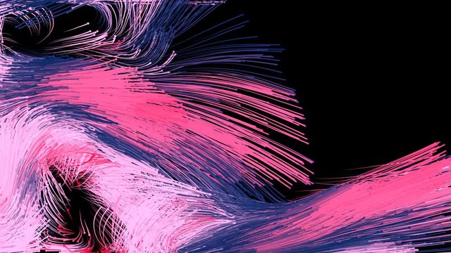 Animation depicting hundreds of abstract particles with tails. 4K UHD fooatge.