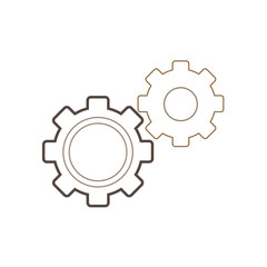 Settings icon with additional gears icon, vector illustration.
