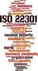 Obraz premium ISO 22301 word cloud