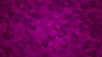 Abstract background of isometric cubes in purple colors.