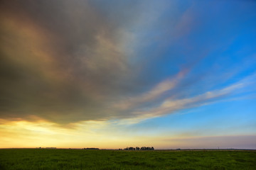 Fototapeta na wymiar Smoke cloud Fire in La Pampa, Argentina