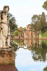 Obraz premium Italy, Central Italy, Lazio, Tivoli. Hadrian's Villa. UNESCO world heritage site. The Canopus.