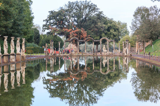 Italy, Central Italy, Lazio, Tivoli. Hadrian's Villa. UNESCO world heritage site. The Canopus.