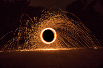 Steelwool near the bridge, Steelwool in Composition Background