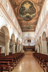 Italy, Foggia, Apulia, SE Italy, Gargano National Park,  Vieste. Old town of Vieste. The Co-Cathedral, inside sanctuary of the Roman Catholic Archdiocese of Manfredonia-Vieste-S. Giovanni Rotondo.