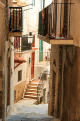 Italy, Foggia, Apulia, SE Italy, Gargano National Park, Vieste. Old city, pedestrian narrow streets.
