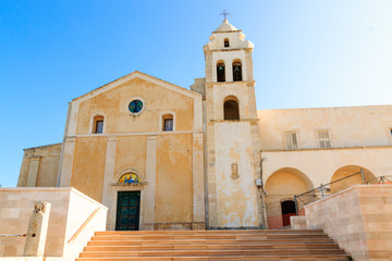 Italy, Foggia, Apulia, SE Italy, Gargano National Park,Vieste. Gargano peninsula,Medieval facade of...