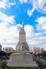 Italy, southern Italy. Puglia. Small comune of the Metropolitan City of Bari, Monopoli, Statue of Sacred Verses.