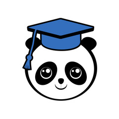 funny panda student illustration