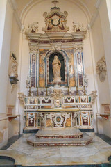 Italy, SE Italy,  province of Bari, region of Apulia, Monopoli. Roman Catholic Cathedral, the Basilica of the Madonna della Madia or Santa Maria della Madia.  Interior.