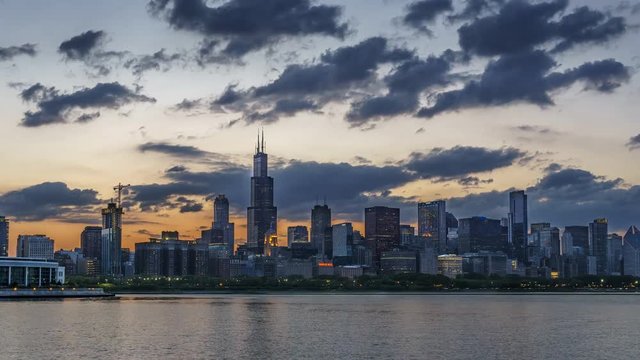 Time Lapse of a Sunset in Chicago (30 FPS)