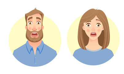 male and female face