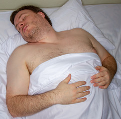 fat man sleeping