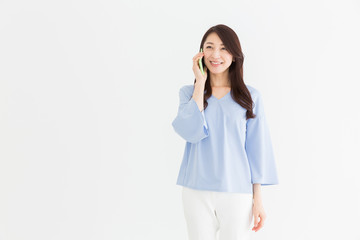 Fototapeta premium Kobieta dzwoni