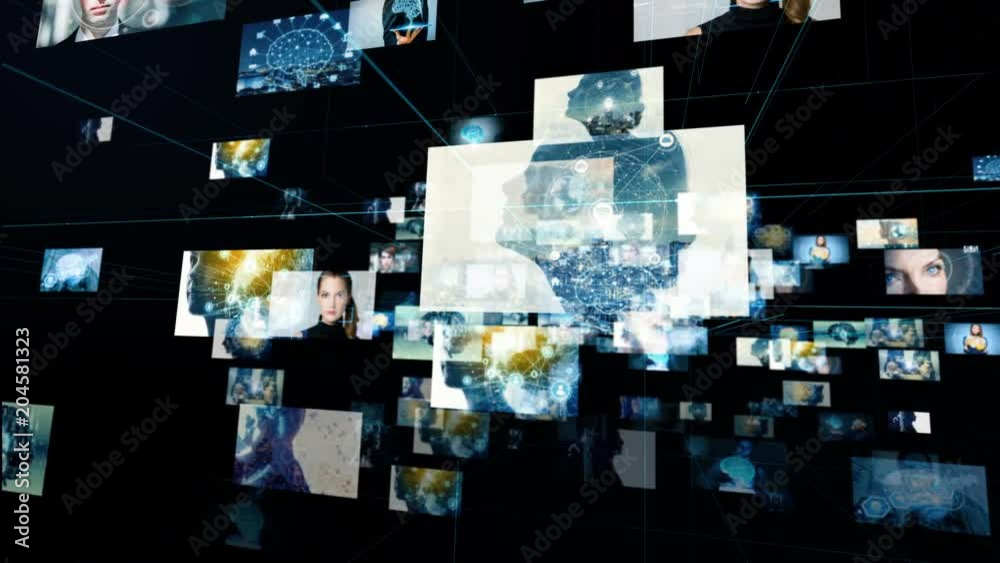 Aufkleber ai (artificial intelligence) concept. internet of things. virtual reality.