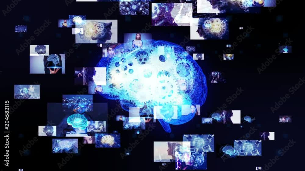 Poster ai (artificial intelligence) concept. internet of things. virtual reality.