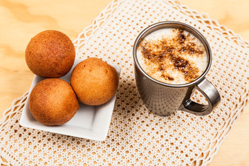 Delicious buñuelos, Colombian cuisine. buñuelos made with flour and cheese.