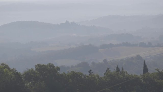 Vast Chiusdino environment in Italy, wide