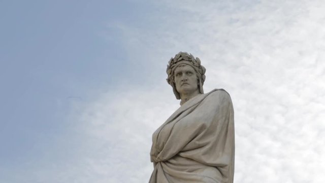 Low angle, Dante Alighieri statue in Italy