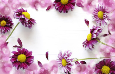 Flowers frame background, copy space