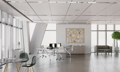 Obraz na płótnie Canvas Elegant office interior. Mixed media