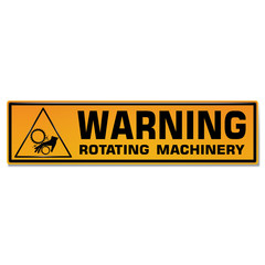 Vector and illustration graphic style,Danger Rotating Machinery symbol,Yellow rectangle Warning Dangerous icon on white background,Attracting attention Security First sign,Idea for presentation EPS10.