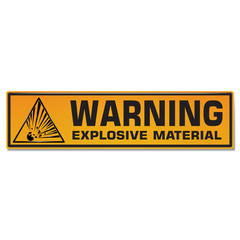 Vector and illustration graphic style,Explosive Material Hazard Symbol,Yellow rectangle Warning Dangerous icon on white background,Attracting attention Security First sign,Idea for presentation EPS10.