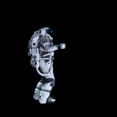 Fototapeta na wymiar Astronaut in darkness. Mixed media