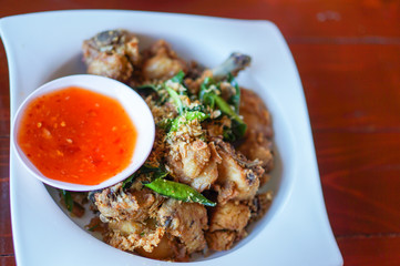Fried pork rib with Delicious dip sauce