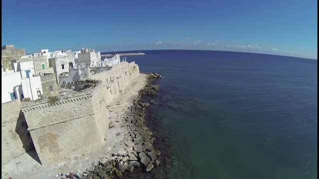 Aerial, Monopoli coastline in Italy