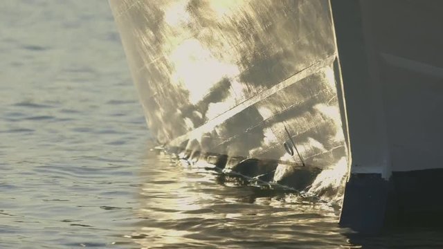 Close up, bow of boat in water