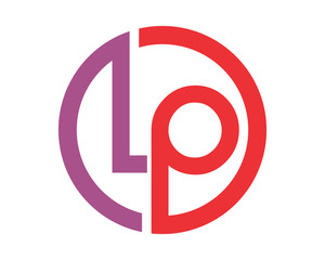 circle initial typography LP alphabet typeset typeface font image vector icon