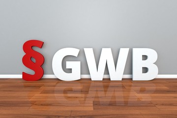 German Law GWB abbreviation for Act against Restraints of Competition 3d illustration