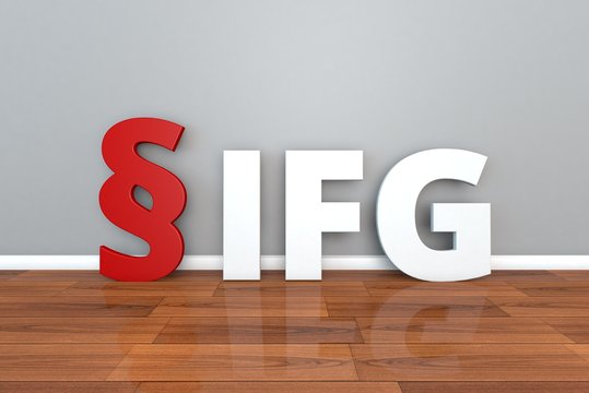 German Law IFG abbreviation for Law governing access to federal information 3d illustration