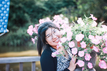 Naklejka premium Beauty Girl And The Beauty Nature