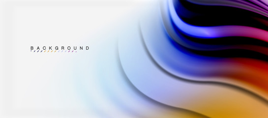 Blurred fluid colors background, abstract waves lines, vector illustration