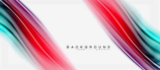 Blurred fluid colors background, abstract waves lines, vector illustration