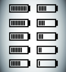Monochrome Battery level illustration set