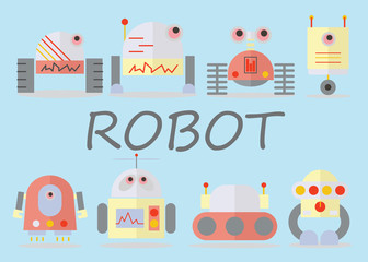 cute robot set vector