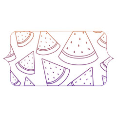 banner with watermelon pattern over white background, vector illustration
