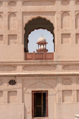Badshahi mosque dome from a window of Lahore fort