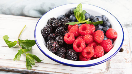 Fresh berries mix in bowl