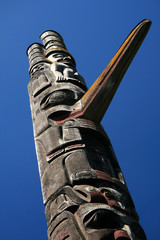 Totem Pole in Thunderbird Park, Victoria, BC, Canada