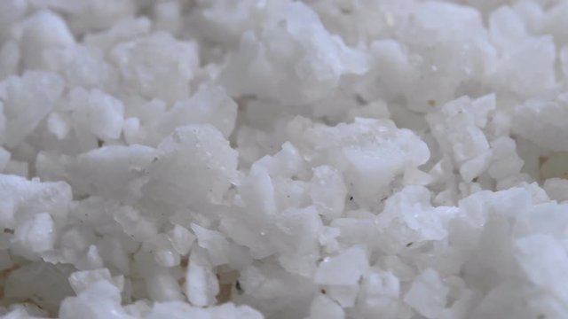 Rotate sea salt flakes