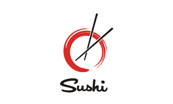 Chopstick Swoosh Bowl Oriental Japan Cuisine, Japanese Sushi Seafood logo design inspiration