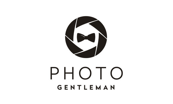 Bow Tie and Camera Shutter Lens for Fashion Photographer logo design inspiration