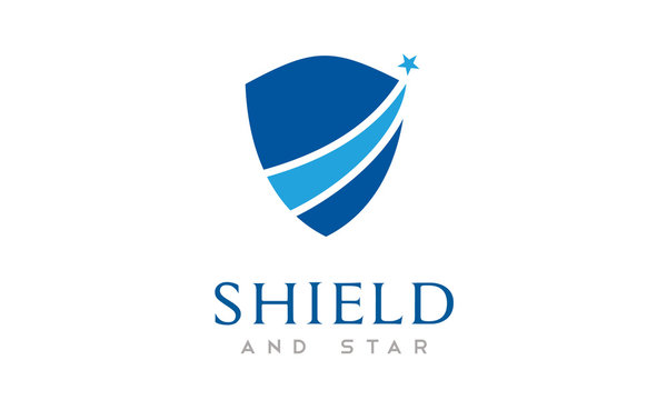 Shield star for Guard Safety Strong Secure Protect Insurance Logo design