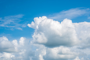 Naklejka na ściany i meble white clouds on the blue sky, natural texture